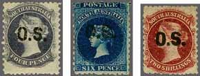 part or unmounted og. An attractive variety. 296 4*/** 150 ( 135) General Official Stamps 6288 6288 1874/76: Overprinted O.S. in black, perf. 11½-12 x 10, 4 d. dull violet, 6 d.