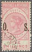 Crown over SA sideways, perf. 10, overprinted O. S. in black, a fine unused example of good colour and large part og.
