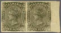 value in black on glazed white card, struck with BEFORE HARDENING and dated 'Mar. 25, 1870' at top. Superb and rare.