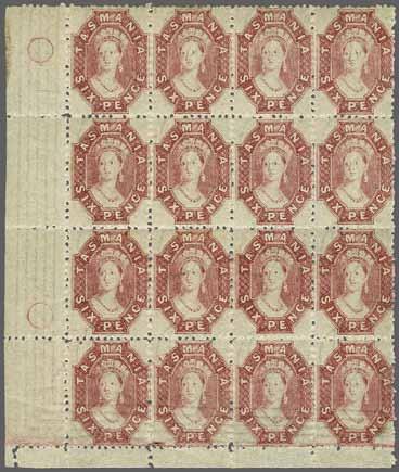 221 Corinphila Auction 23 November 2017 107 1871/91, Chalon Heads perforated by the Post Ofice 6331 6331 6332 1 s. brown-red (vermilion), wmk. '12', perf.