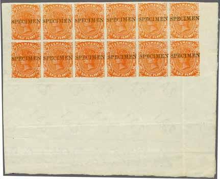 , the variety unmounted og. Rare and splendid variety Gi = 1'900+. Provenance: Christie's. Melbourne, 10 May 1991, lot 331. 167a+ 167 4*/** 750 ( 670) 1891 (Apr-Aug): ½ d. orange, wmk.
