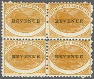 F32+ F32a * 350 ( 310) Duck-billed Platypus 2 d. chestnut overprinted REVENUE in black, a fine unused example with variety "TWO PENCE doubled", fresh and very fine with large part og.