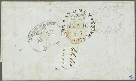 entire letter (a shopping list) to Sydney, neatly cancelled by "23" Butterfly handstamp of Burn Bank in black.