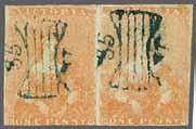 cancelled by "37" Butterfly handstamp of Melbourne (emergency / Ship Letter cancellation) in black Gi = 200. 6a 150 ( 135) 1 d.