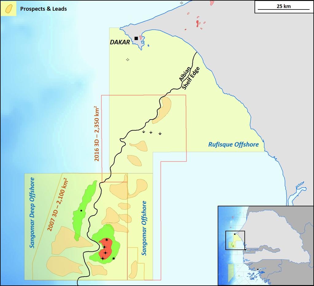 Exploration potential Numerous prospects within tie-back distance to SNE SNE-1 and FAN-1 basin opening discoveries 6/6 successful wells drilled since 2014 Large leads and prospects inventory PSC Area