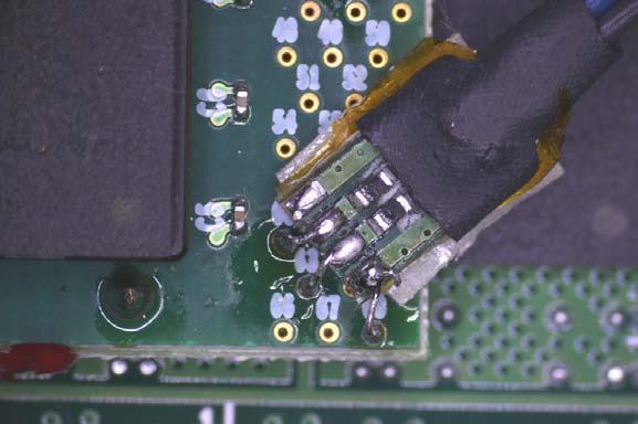 This fourth tip shows an example of soldering the tip to the board by first putting the wires into the vias.