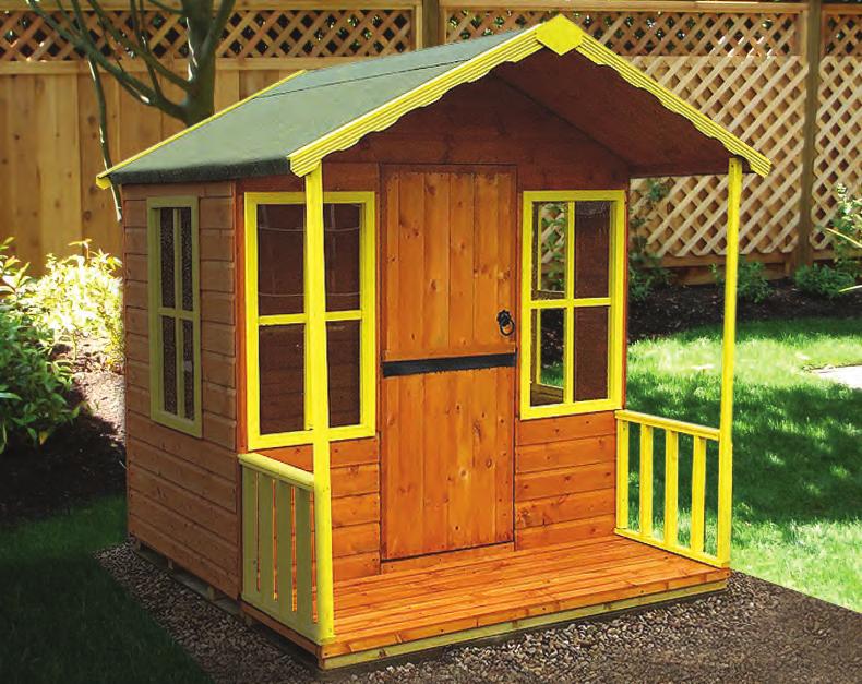 Playhouses the Lodge the Playhouse 8 wide x 6 deep Lodge with optional blue paint pack the Superden 8 wide x 6 deep