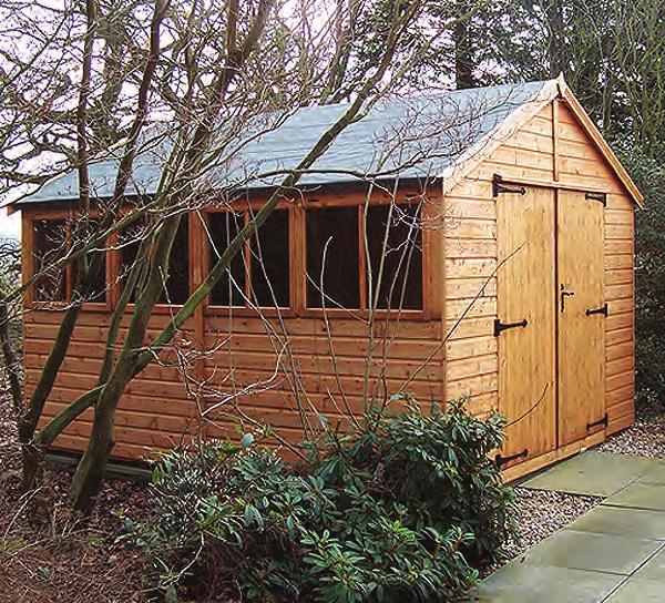 of five tongue & groove cladding styles Pressure treated solid timber slatted roof Cedar slatted roof 19mm heavy duty floor
