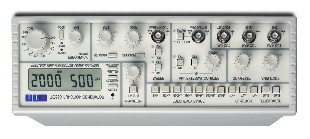 TG550 5MHz function generator with sweep digital frequency locking for exceptional accuracy and stability A state-of-the-art instrument The function generator is one of the most versatile pieces of