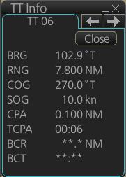 18.1.3 How to display tracked target data 18. TT AND AIS DISPLAYS Control Unit: Put the cursor on a target then push the TARGET DATA key.