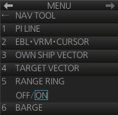 Trackball module: Click the menu title bar at the right side of the display. Menu title bar 2. Select a menu. Control Unit: Press the corresponding numeric key.