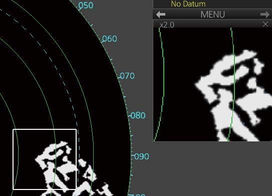 2. RADAR, CHART RADAR OPERATION 2.21 Zoom The zoom function enlarges an area of interest twice the normal viewing size, in the information area.