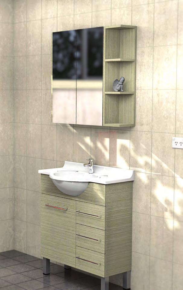 $2,751 (Pictured) Eden Vanity 1800mm ES181CL $3,263 Blackened Linewood Texture Cabinet Classic Acrylic Top Semi-Recessed