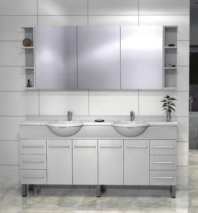 Eden Vanity 1200mm ES12CL $2,303 White Gloss Cabinet Classic Acrylic Top Semi-Recessed 05.