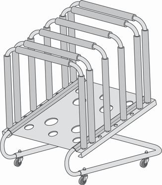 The maximum load for the Door Cart is 235 lbs. Install Dividers in Door Cart Storing your Hardtop Four or more people are required to lift the hardtop safely.