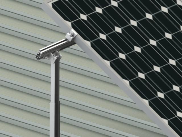 5.2.2.2 Tilt System (MSTKT) Tilt System is a special footing part. It used when there is an angle needed between PV Modules and roof surfaces. With such footing, rails are perpendicular with rafters.