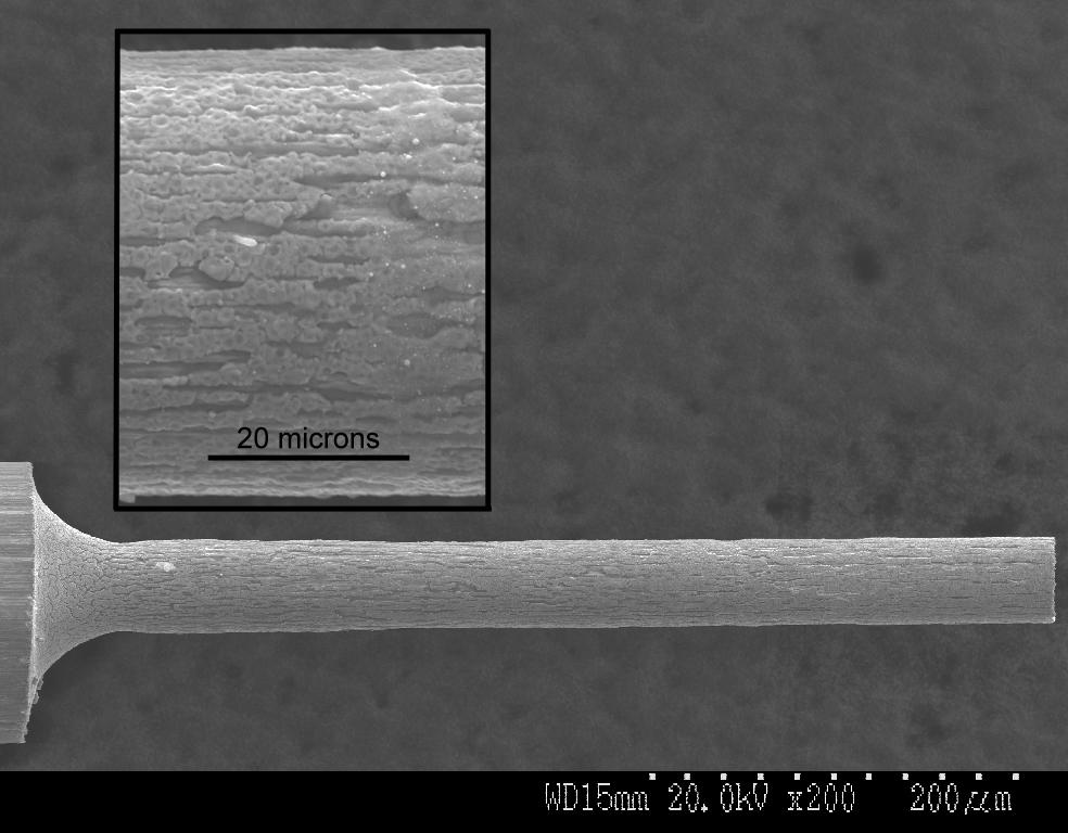 Scanning Electron Microscope Images of Micro Shafts a =.14 µm S = 3.
