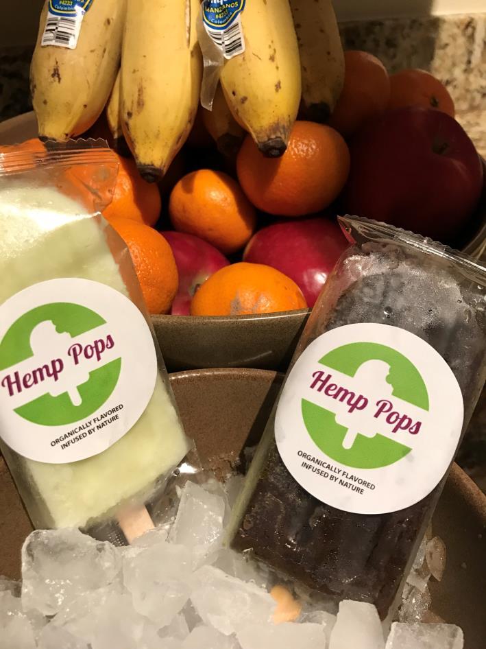 HEMP POPS ARE ORGANIC FRUIT POPSICLES INFUSED WITH HEMP OIL Legal to sell in all big box stores, convenience stores and vendor carts across the United States and world wide.