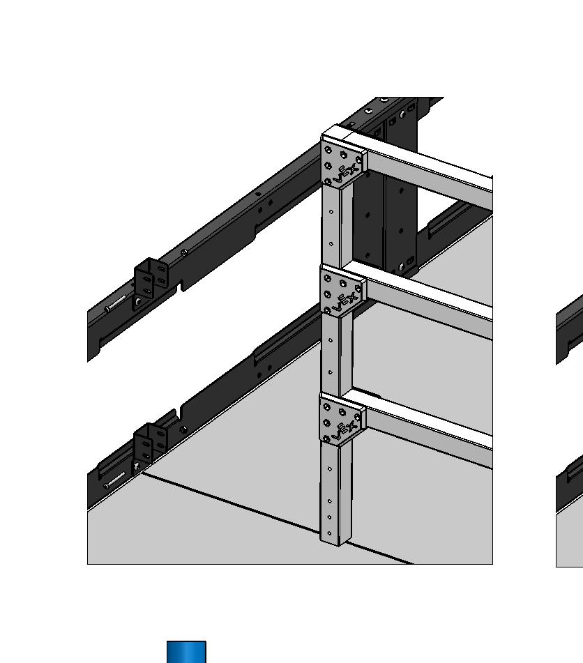 Step 6: Attach the Fence segment to the Fence to Wall Bracket using (2X) 8-32 x 1.