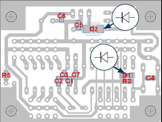 Joonis 14: Mikrokontrolleri mooduli komponentide paigutuse skeem altvaates 3.1.2 RS232 moodul RS232 mooduli eesmärgiks on võimaldada mikrokontrolleriplaadi ja personaalarvuti vahelist suhtlust jadaliidese kaudu.