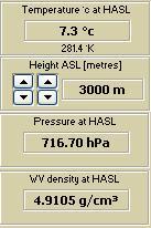 heights above sea level (HASL) adjustable by the arrow keys. First click on the Ref Latitude and season button to reveal the Reference Latitude Panel.