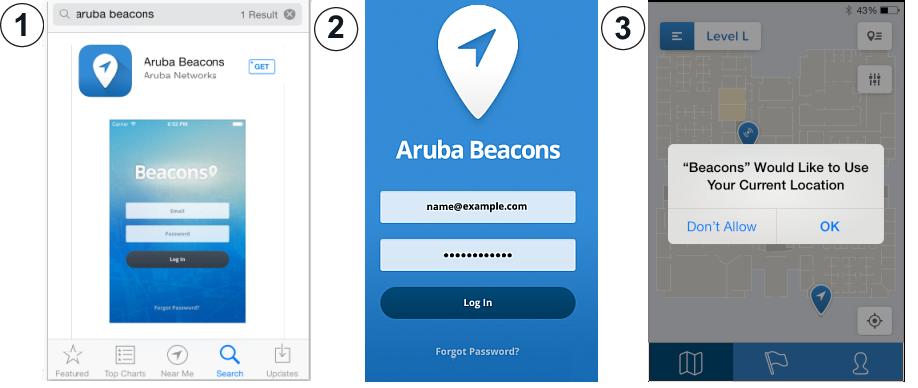 Chapter 4 Deploying and Configuring Beacons Use the following procedures to download and install the Aruba Beacons application, add and configure a new beacon, and place it on the location map.