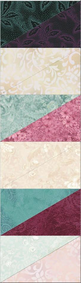 Chelsea Fabric Guide lue / Pink Granite lue / Pink Granite 4732-02 (P#49) Fabric 1 1/2 yard 2102-03 Fabric 7 5/8 yard + 3/4 yard for middle border (pink granite only) 2106-04 4732-01(P#35) Fabric 2