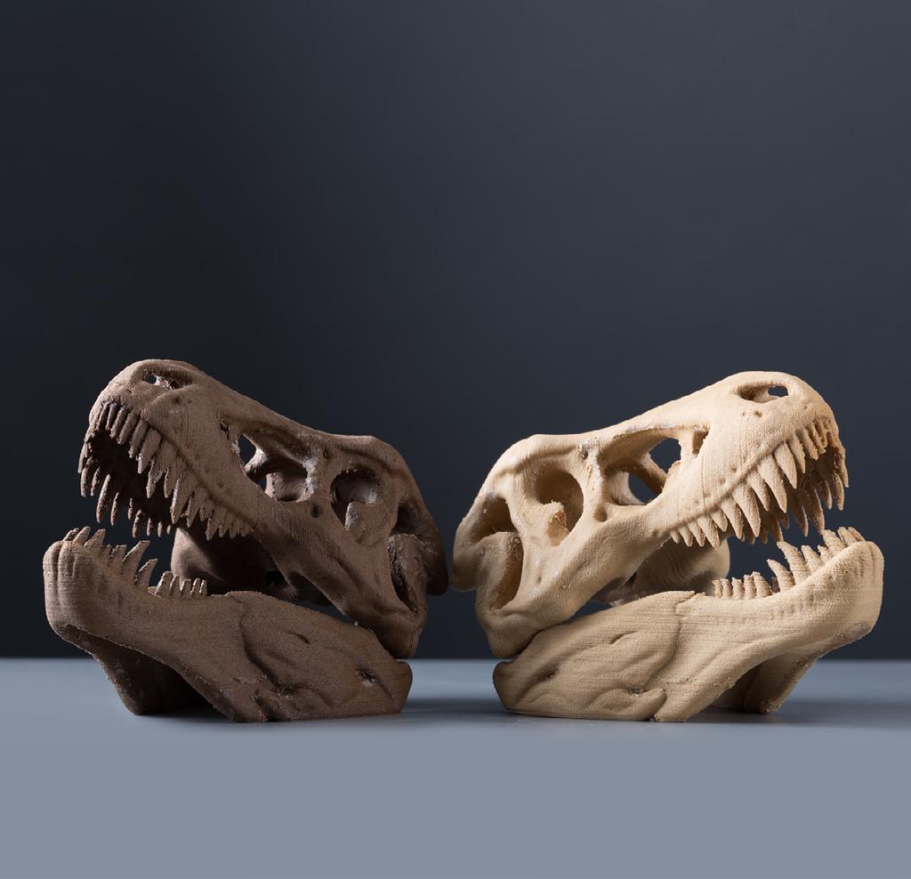 AESTHETIC Wood Filament Filament like Woodfill and Laywood are made from a combination of plastic infused with wood fiber and polymer binders that allow it to be extruded with similar settings to PLA.