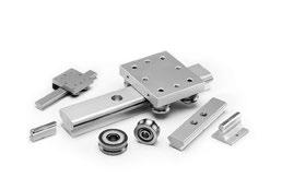 PRODUCT GROUPS 9 PULLEY (ROLLER) GUIDES Bearing rail supports with added guide shafts Bearing rails starting at a size of 12 mm One-piece bearing rails in lengths of up to 6,000 mm Various versions /