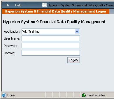 Hyperion FDM Administrator Training Guide Hyperion FDM Web Client Open the Hyperion FDM Web Client by selecting Programs Hyperion System 9 Financial Data Quality Management- WebServer Components Web