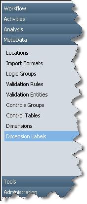 This option is used to assign source and target labels to all the Hyperion FDM dimensions. Only the dimension label can be modified. The dimension name cannot.