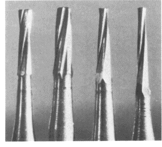 5- Inverted cone bur: Tapered cone with the apex of the cone directed