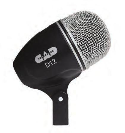 D12 Cardioid Dynamic Kick Drum Microphone Applications: Kick drum Floor toms Guitar cabinets