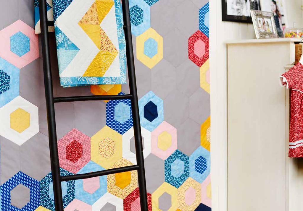 The OPAL Hexagon quilt was made with inspiration from Jaybird Quilt s Science Fair pattern. Visit www.jaybirdquilts.