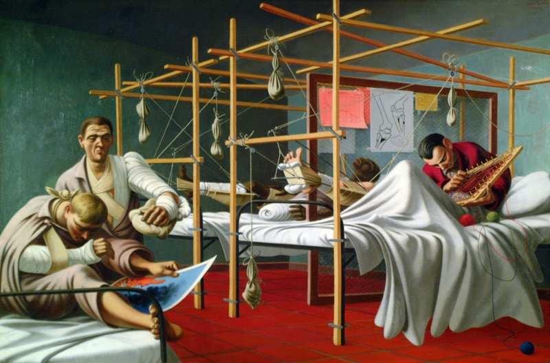 Telling the Story of War: A Soldier s Sacrifice Look. Fracture Ward by Peter Blume, 1944, World War II. Oil on Canvas.