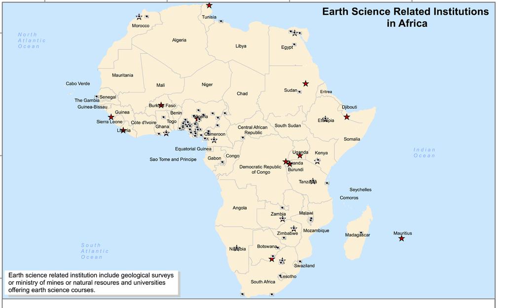 32 Strengthen national geological surveys organizations (GSOs) and research institutions. Strengthen national and regional capacities to standardize manage geological and geospatial information.