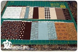 Doing this will give you some of each fabric and more variety. You will just have extra pieces when you are done.
