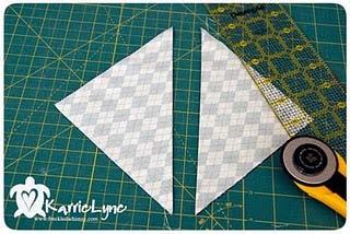 Press to the darker fabric. You should now have 36 half square triangles.