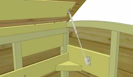 Centered Wall Support Important: Have your assistant hold Lid open to desired height while Gas Shocks are attached.