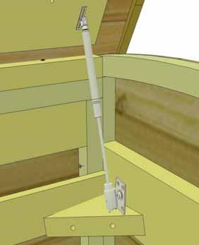 The bottom of the shock can be positioned on the wall support closer to the front or nearer to the back walls depending on