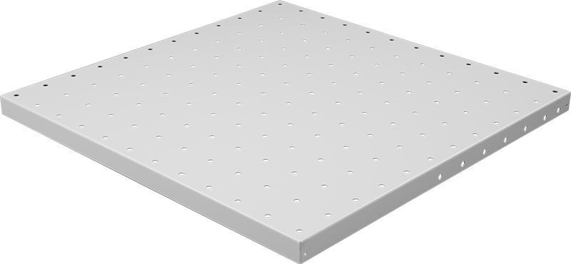 Storage/Work Surface (Optional) 6309-00 The Storage/Work Surface is a perforated metal plate on which the equipment is placed. Two work surfaces can be joined using Spacers, Model 39035.