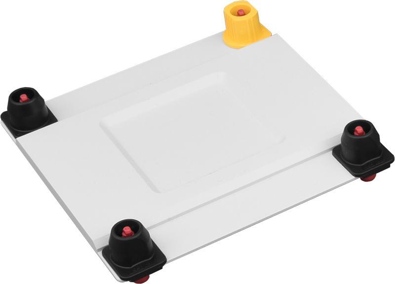 Location Tray (Optional) 38685-00 The Location Tray is a solid metal apparatus designed to help position square parts manipulated with the Servo Robot.