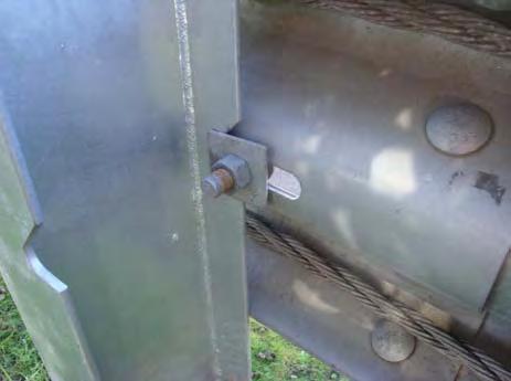 Bolt head and rail 1 to post 1 using the supplied M16 x 50mm guardrail post bolt.