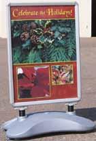 The stand measures 45 high and has a visible graphic area of 23" x 32.5" per side. 2-Styrene Graphic - $66.96 Fixture Only FX050 - $225.