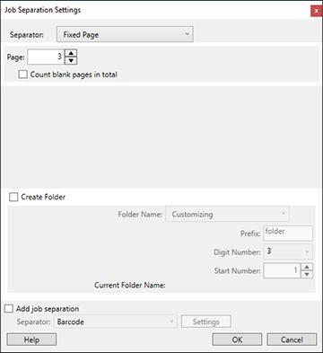 You see a window like this: 9. Select the method you used to separate the originals as the Separator setting. Note: See the help information in Document Capture Pro for details. 10.