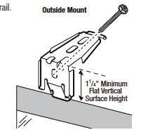 Inside Mount To inside mount a Continuous Cord Loop shade, attach the tops of the installation brackets to the top sill of the window opening.