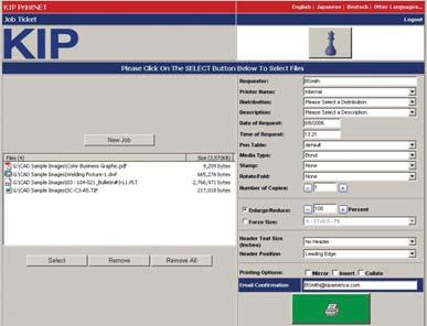 WEB PRINTING KIP PrintNET KIP PrintNET is a powerful web-based utility that provides users with the benefits of versatile printing, job queue management and system administration features without the