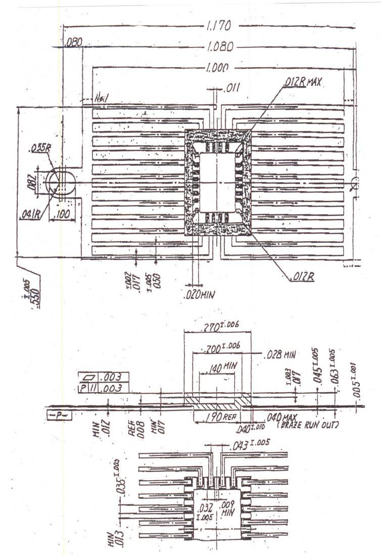 Chapter 6. Fabrication and Testing of the Proposed Circuits 71 of the design of the test board. The technical drawing of the package is shown in Fig. 6.8. Figure 6.