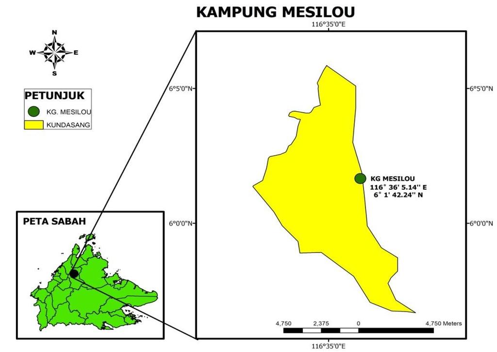 Kampung Mesilou ini terletak di bahagian paling tinggi dan dikenali sebagai The highest and cooldest village in Malaysia.