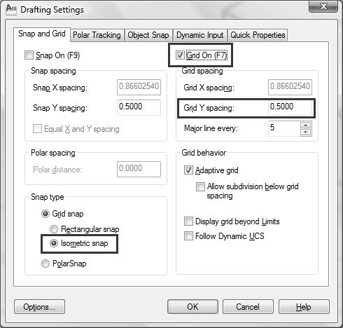 CAD Type in DDRMODES to bring up the Drawing Aids dialog box. Keep your settings the same as what you see below.